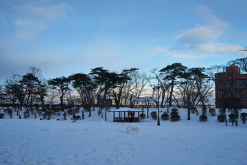 秋田県秋田市　冬の千秋公園
