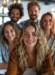 Fototapeta premium Group of Happy Smiling Diverse Friends Together