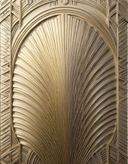 Detailed gold panel in Art Deco style with an ornate, fan-like design. Perfect for adding a touch of vintage luxury and sophistication to various design and decor projects.