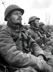 British soldiers relax during the Battle of Anzio, 1944