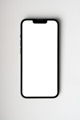 Smartphone transparent screen mockup. Mobile device app.