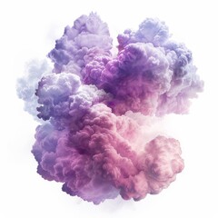 Fototapeta premium Ethereal oval cloud in Lavender, Soft Pink, White, Silver, and Ash Gray, isolated on white background.