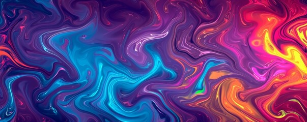 Obraz premium Colorful abstract fluid art painting with vibrant hues and swirling patterns