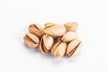 Salted tasty pistachio nuts heap