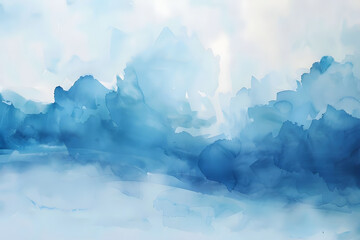 abstract blue watercolor clouds evoke a sense of tranquility and calm. generative ai