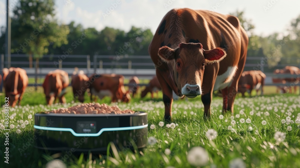 Poster a smart feeding system automatically dispenses feed to each individual animal based on their nutriti