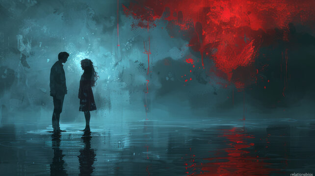 a toxic relationship with the text "toxic relationships"generative ai