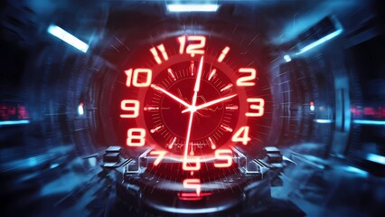 TIME RUNNING OUT, a modern digital clock with numbers flashing urgently