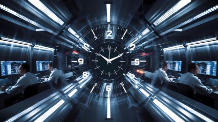 TIME RUNNING OUT, a modern digital clock with numbers flashing urgently