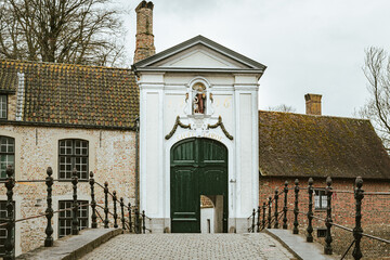 Fototapeta premium Begijnhof neighborhood entrance, Bruges Belgium