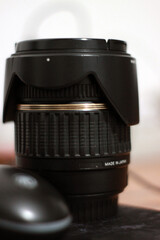 camera lens on the table