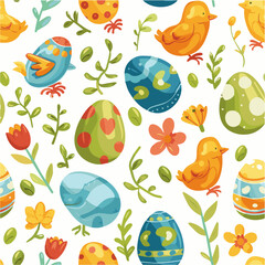 illustration of Easter Festival Seamless Patterns background