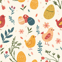 illustration of Easter Festival Seamless Patterns background