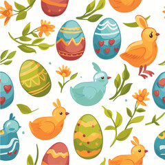 illustration of Easter Festival Seamless Patterns background