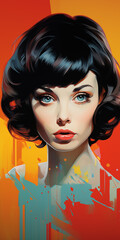 Abstract Pop Art Female Face