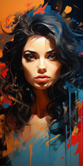 Vibrant Abstract Art Portrait
