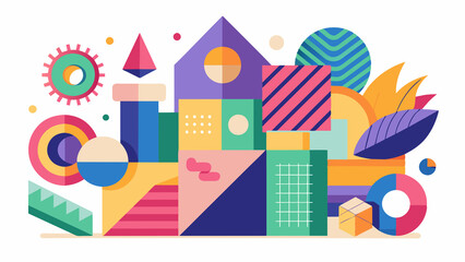Fototapeta premium Set of cut out elements isolated. Cut out of colored paper for collages. Modern abstract elements for design.