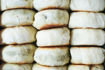 Bakpia, Bakpia Pathok is a typical Yogjakarta food made from a mixture of green beans, cheese and sugar, which is wrapped in flour, then baked.