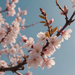 a branch of a tree with pink flowers on it