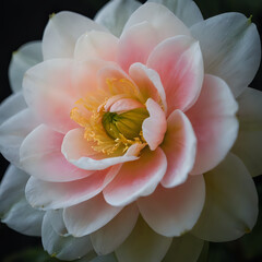 Fototapeta premium a pink and white flower with a yellow center