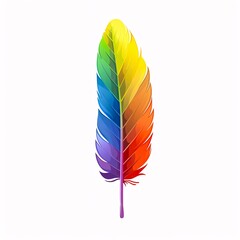 Feather with rainbow colors, representing TwoSpirit identity