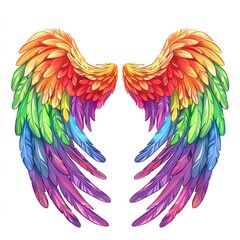 Rainbow wings, representing LGBTQIA freedom and expression