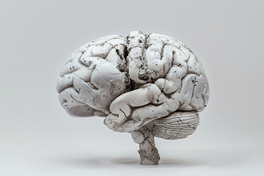 Concrete Brain on Isolated Background