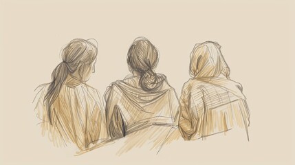 Psalms 120 Biblical Illustration: Lament and deliverance, deceitful enemies, distress among hostile people, Beige Background, copyspace