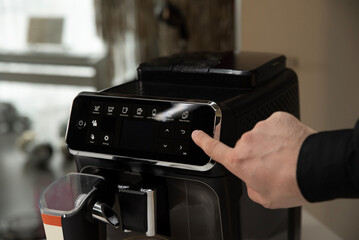 Hand select beverage on coffee machine
