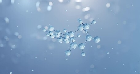 Lenalidomide, rotating 3D model of immunomodulatory agents, seamless looped video, molecular structure with selective focus