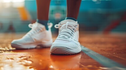 Basketball Player's Shoes in Shallow Depth of Field: A Focus on Performance and Victory