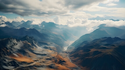 mountains and clouds