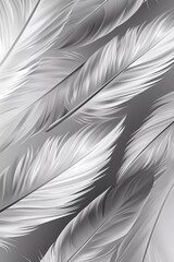 Gray feather background. Abstract dynamic composition. Vector feather illustration