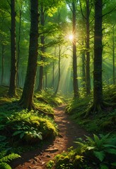 Sunbeams in the Forest