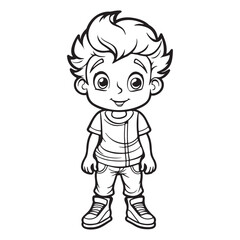 Simple boy logo icon, black vector illustration on white background