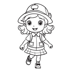 Simple girl logo icon, black vector illustration on white background