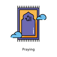 Praying vector filled outline icon style illustration. Symbol on White background EPS 10 File