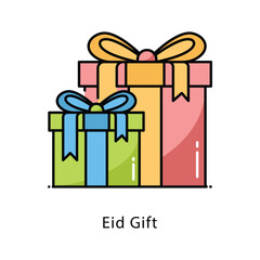 Eid Gift vector filled outline icon style illustration. Symbol on White background EPS 10 File