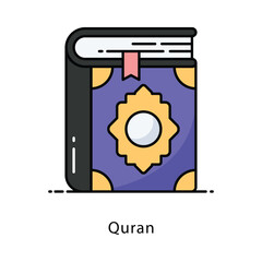 Quran vector filled outline icon style illustration. Symbol on White background EPS 10 File