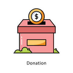 Donation vector filled outline icon style illustration. Symbol on White background EPS 10 File