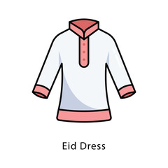 Eid Dress vector filled outline icon style illustration. Symbol on White background EPS 10 File