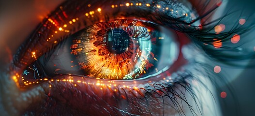 Futuristic Holographic Eye Symbolizing Advanced Surveillance and Biometric Technology