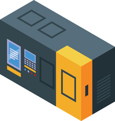 Modern isometric office building icon with 3d illustration and vector design for business and corporate use