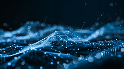 Digital background ideal for technology, plexus waves, big data waves, network concept