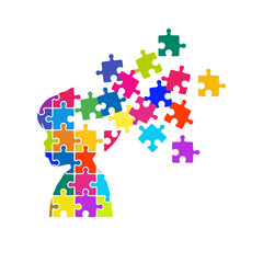 autism puzzle kids illustration vector
