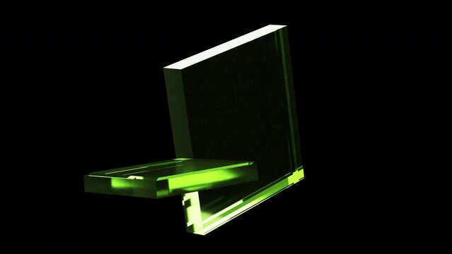 Glass geometric square shapes rotation. Looping 3d animation abstract background