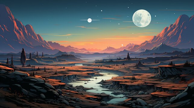 On the surface of a tidally locked planet, colonists establish settlements along the twilight border, where perpetual dusk meets eternal night, adapting to the extreme conditions of their new home.