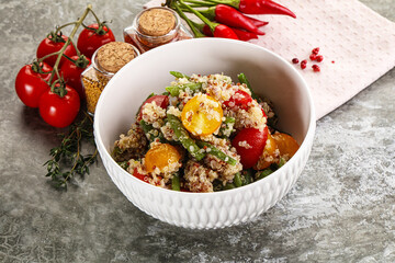 Vegan boiled quinoa with vegetables