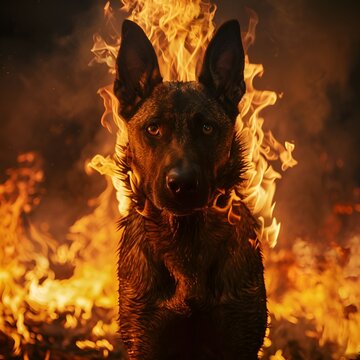 dog on fire