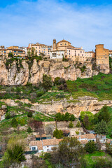 Fototapeta premium Cuenca, Castile-La Mancha, Spain: Houses hanging on a cliff edge in the old town of Cuenca